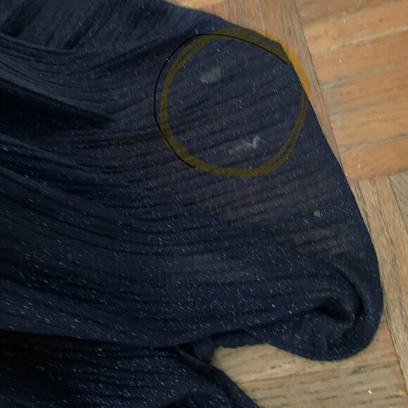 Betsy Adam Sammi Long Glitter Mesh Mock Neck Formal Dress Sz 10 in Navy - Picture 11 of 11